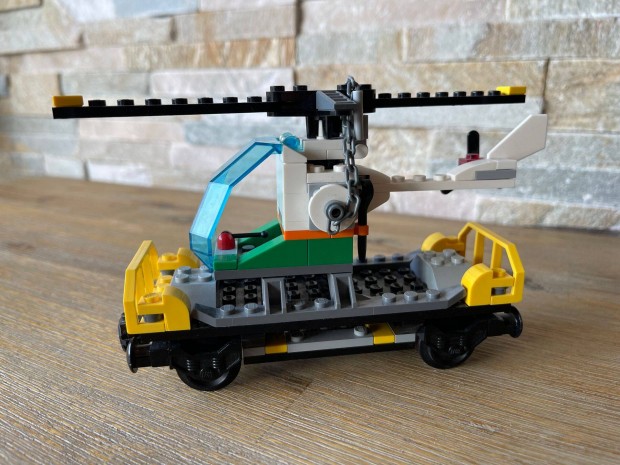 Lego vonat vasut helikopterszallito vagon Lego vasuti vagon