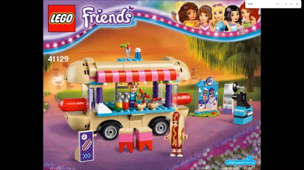 Legofriends 41129 Vidmparki Hotdog elrust kocsi