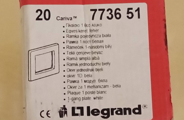 Legrand 7736 51 egyes keret fehr 20db/doboz egyben