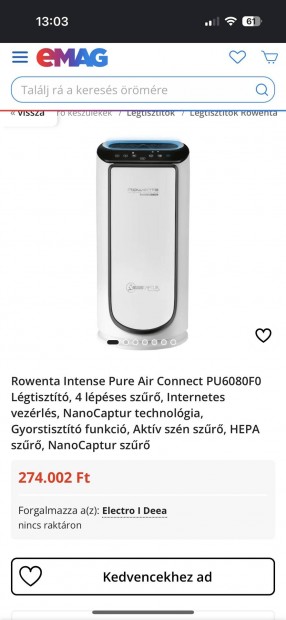 Lgtisztt Rowenta Intense PU6080F0