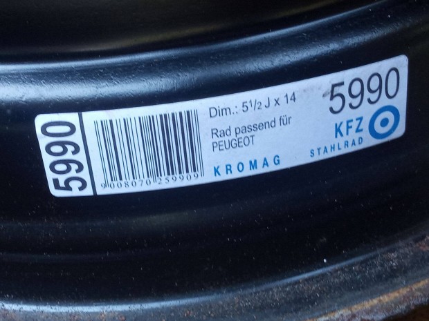 Lemezfelni 14" 4*108 Peugeot 206 típusú autóról 4 db