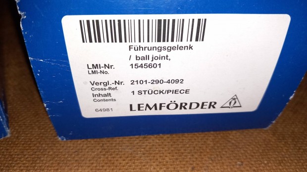 Lemförder Lada trapézgömbfej alsó gömbfej