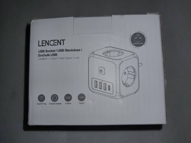 Lencent EU dugs eloszt 3 AC kimenettel +3 USB tltporttal