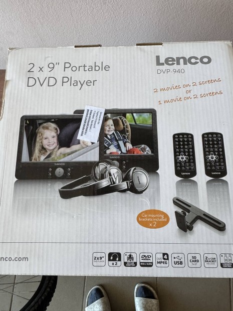 Lenco 2x9" Portable DVD player DVP-940
