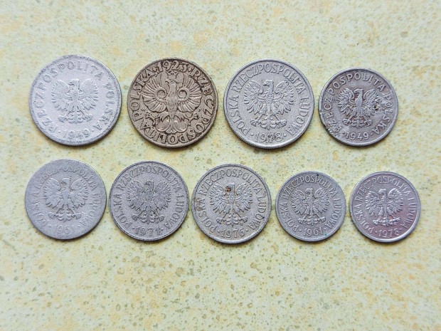 Lengyelorsz�g 9 db K�l�nb�z� �rme 10 20 50 Groszy 1923-1978