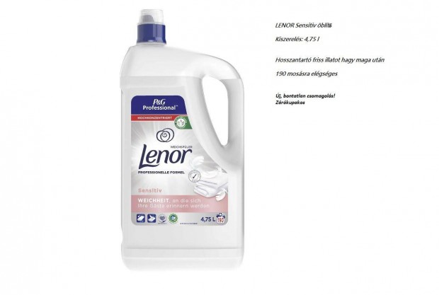 Lenor Professional Sensitive bltszer, 190 moss, 4.75l j