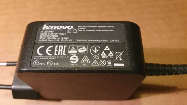 Lenovo 20V 2,25A 45W IBM eredeti laptop notebook adapter tlt