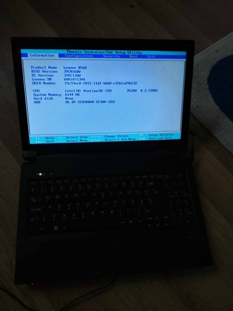 Lenovo B560 laptop üresen eladó. működik jó állapotú akkú benne magyar