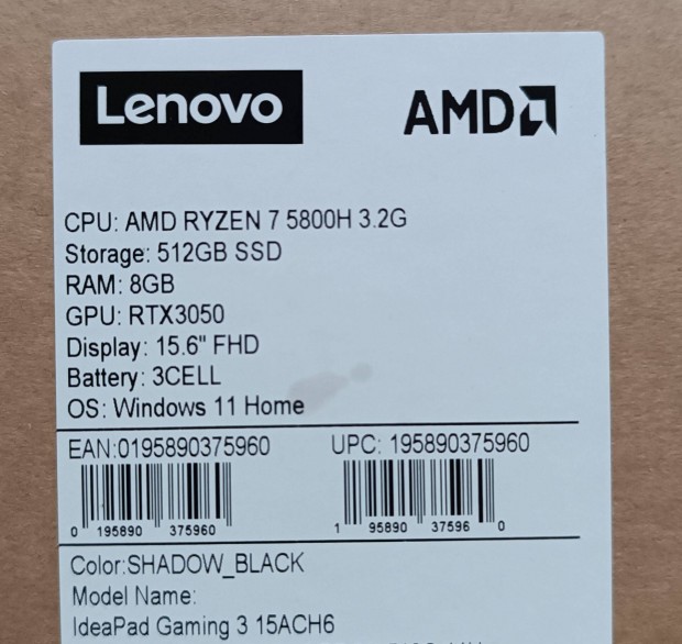 Lenovo Gaming 8 magos CPU