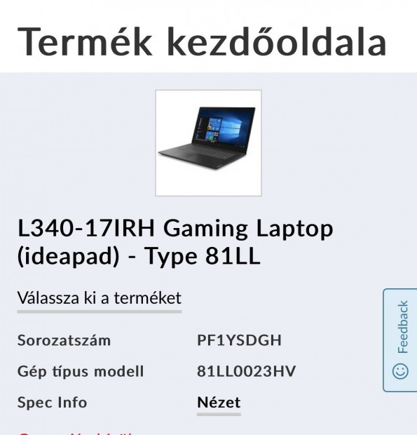 Lenovo L340-17IRH Gaminglaptop Type 81LL