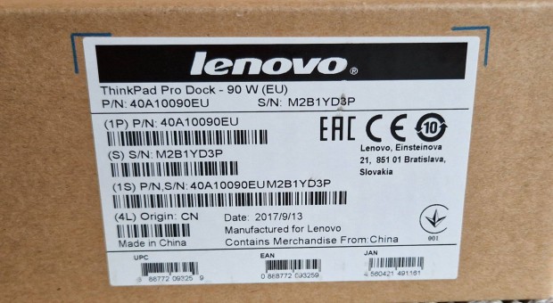 Lenovo Thinkpad 40A10090EU dokkolo j dobozos elad