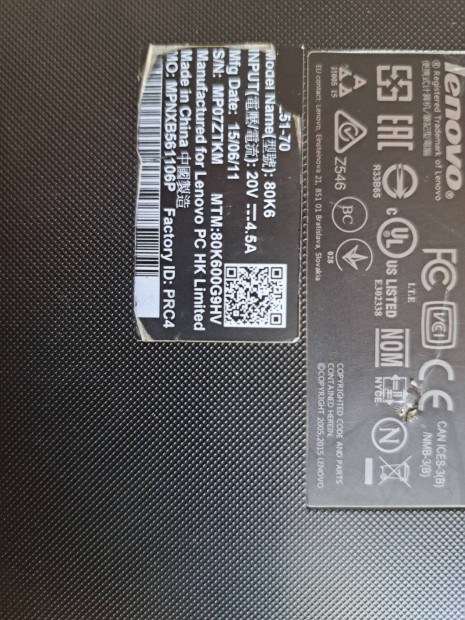 Lenovo Z51-70 laptop alkatrsznek