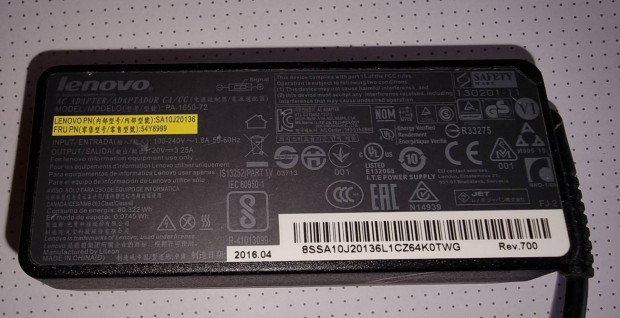 Lenovo laptop tlt PA-1650-72 (ugyanitt tbb mrkhoz vlasztk)