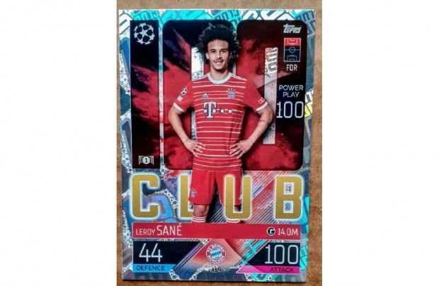 Leroy San Bayern Mnchen 100 Club focis krtya Match Attax 2023