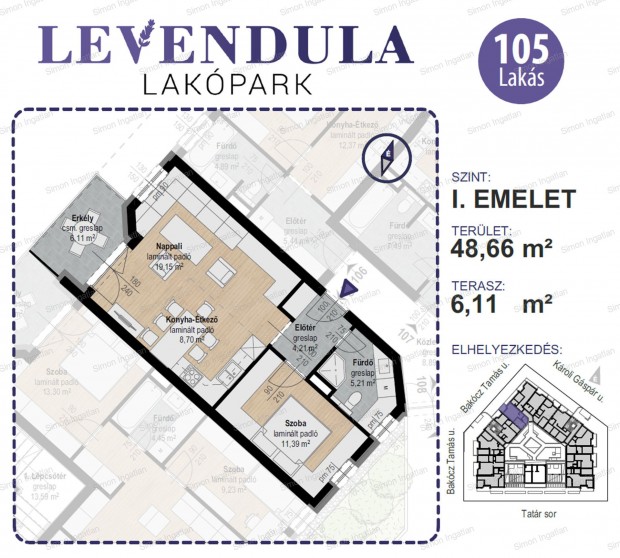 Levendula lakpark - 1. emelet 105