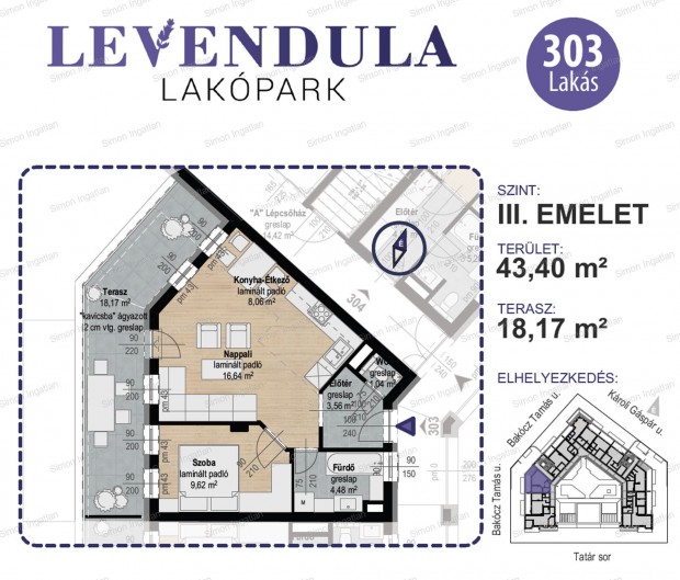 Levendula lakpark - 3. emelet 303 laks