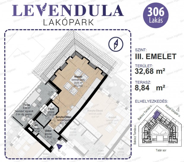 Levendula lakpark - 3. emelet 306 laks