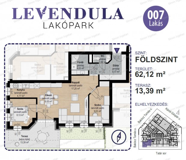 Levendula lakpark - fldszint 007 laks