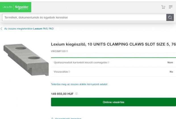 Lexium kiegszt, 10 Units Clamping Claws Slot Size 5, 76