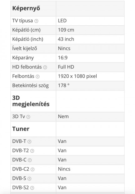 Lg 109cm Tv elad