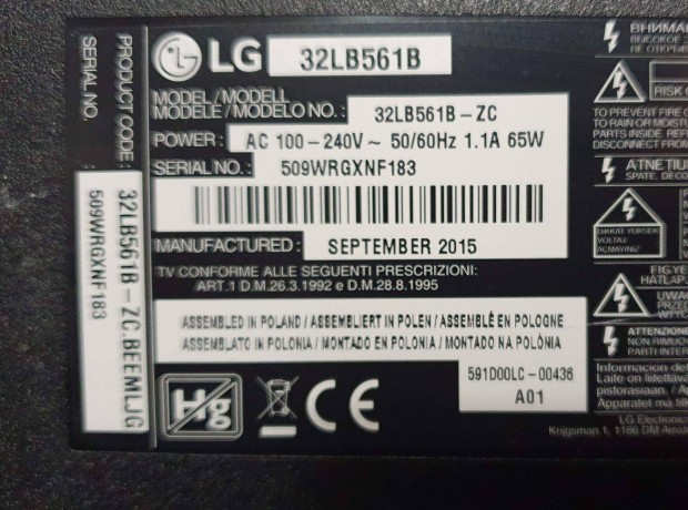 Lg 32LB661B LED LCD tv hibs trtt alkatrsznek