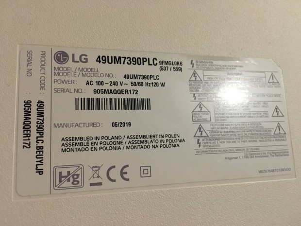 Lg 49UM7390PLC trtt led tv