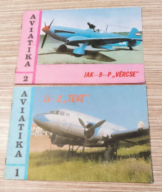 Li-2 Teve s JAK-9 Vrcse replgp, magyar nyelv kis fzetek.