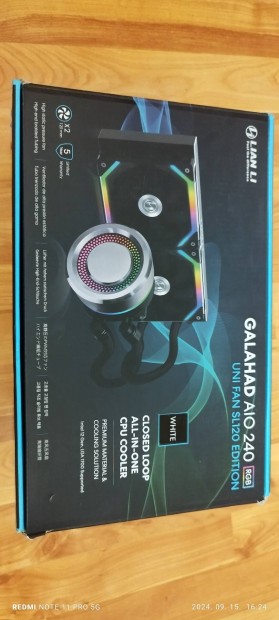 Lian Li Galahad AIO 240 RGB Uni Fan SL120 Edition White Csere