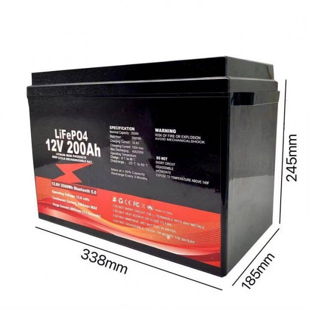 Lifepo4 12.8V 200Ah Grade A Új