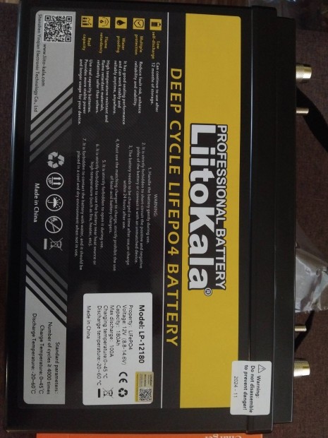 Lifepo4 180ah 12v munka akksi +Ingyen töltő!!
