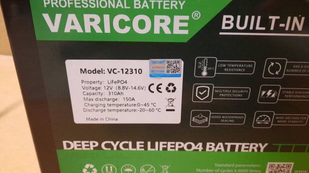 Lifepo4 310ah munkaakkumul�tor cs�nakmotorhoz �j