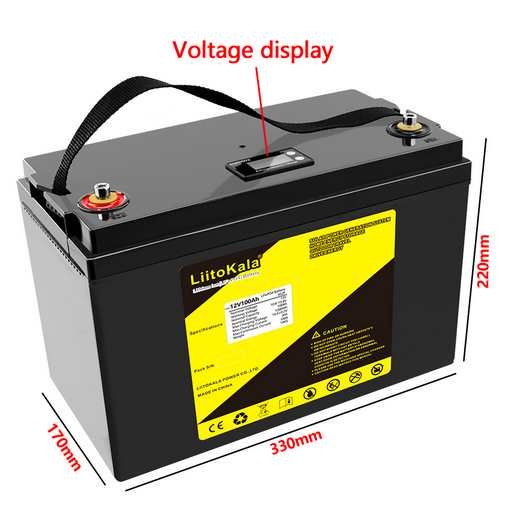 Liitokala 12V-os Lifepo4 Munka Akkumultor 100Ah LCD (5669)