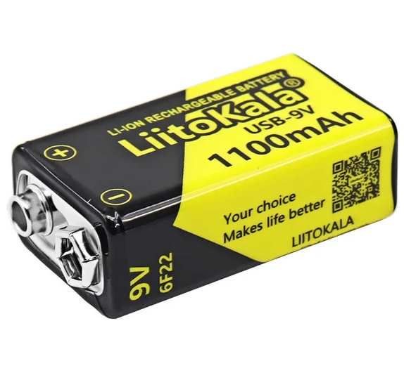 Liitokala 9V 1100mAh Li-ion Akkumultor USB-C  (5378)