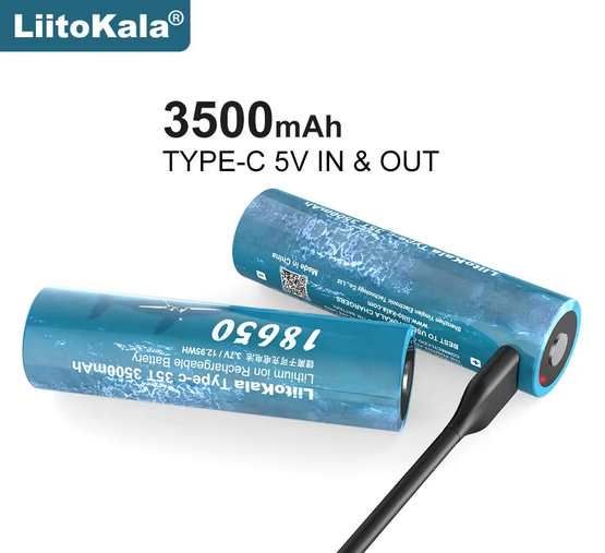 Liitokala Lii-35T Li-ion 3.7V 18650 3500mAh USB-C  (5645)