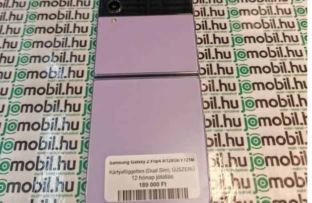 Lila szn Samsung Z Flip4 8/128GB Dual sim mobiltelefon