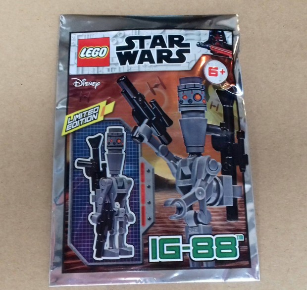 Limitált, új Star Wars LEGO IG-88 Gyilkoló Droid minifigura. Levél cso