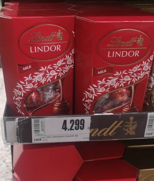 Lindt lindor tejcsoki goly 200 g