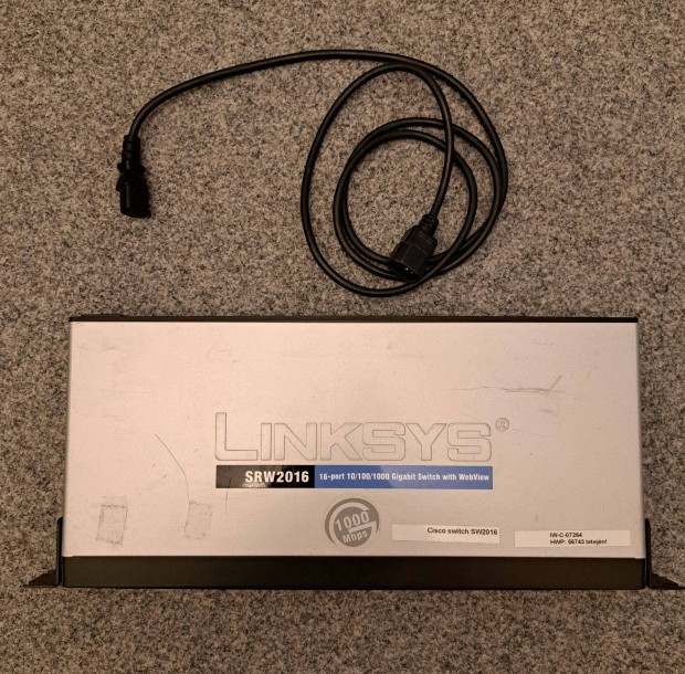 Linksys Srw2016 cisco switch tápkábellel