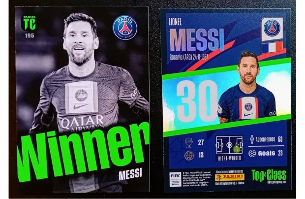 Lionel Messi Argentna Winner focis krtya Panini Top Class 2023