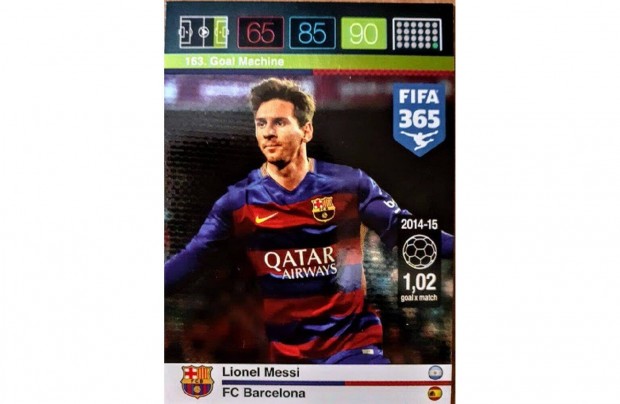 Lionel Messi Barcelona Goal Machine focis krtya Panini FIFA 2016