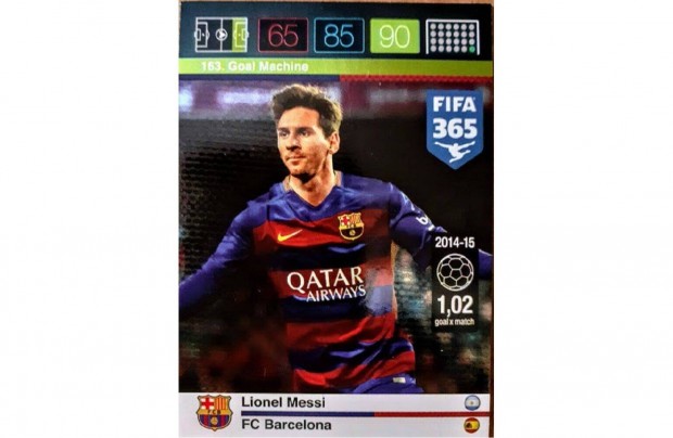 Lionel Messi Barcelona Goal Machine focis krtya Panini FIFA 2016