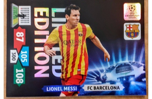 Lionel Messi Barcelona Limited Edition focis kártya Panini 2013-14
