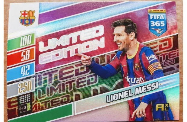 Lionel Messi Barcelona Limited focis krtya Panini FIFA 2022