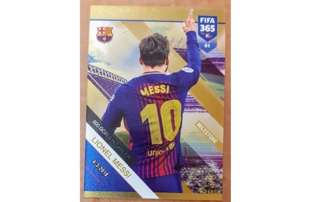 Lionel Messi Barcelona Milestone focis krtya Panini FIFA 2019