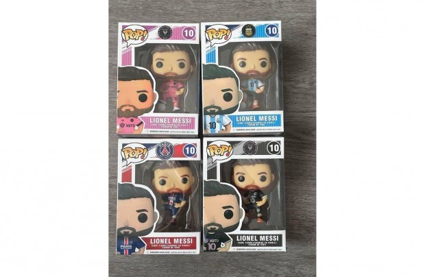 Lionel Messi Foci POP figura Csomag AFA PSG Miami 4 db