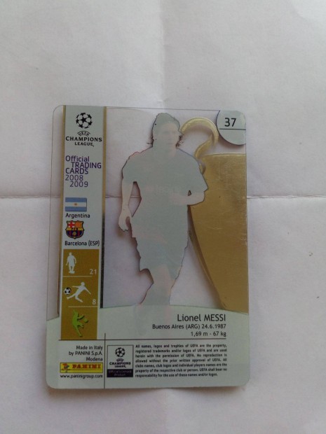 Lionel Messi,Official Trading Cards 2008-2009 focis krtya