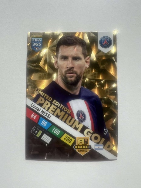 Lionel Messi Panini Limited Edition Gold