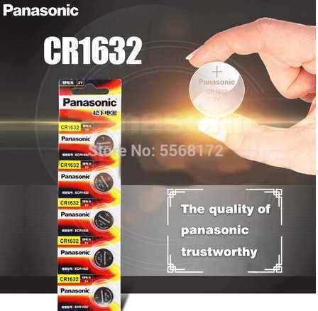 Lithium CR1632 - Panasonic  Gombelem 5 db-os csomag  (3722)