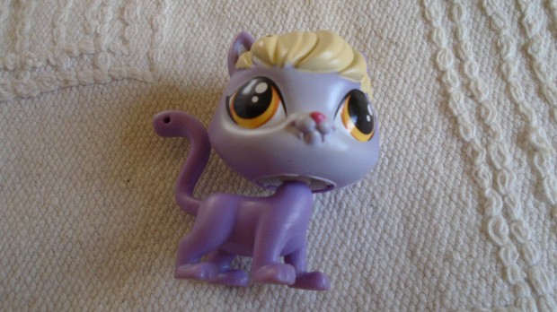 Littlest Pet Shop - Lila-srga Cica LPS figura - eredeti, jszer