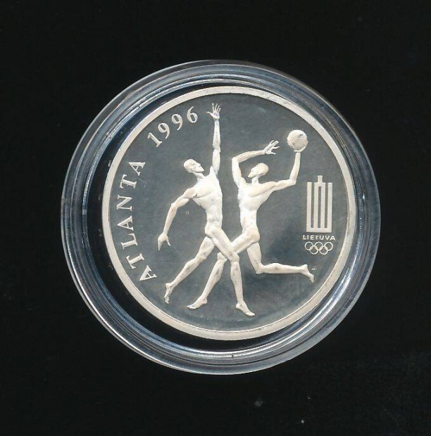 Litvnia 50 Litu 1996, tkrfnyes ezst rme, kosrlabda